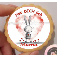 Muttertag Hab Dich Lieb Mama mit Wunschtext  Keks /...