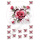 Rose Herz 3D Tortenbild 20 cm rund mit Keksauflegern in 3,8 cm auf Premium Fondantpapier