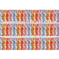 Hasen 3D pastell Ostern - Tortenband essbar 6,5 cm hoch - 3 x 29,6 cm auf premium Fondantpapier