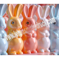 Hasen 3D pastell Ostern - Tortenband essbar 6,5 cm hoch - 3 x 29,6 cm auf premium Fondantpapier