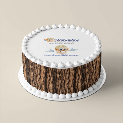 Rinde Baum Holz - Tortenband essbar 6,5 cm hoch - 3 x 29,6 cm auf premium Fondantpapier