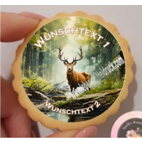 Hirsch Jagd Wald  Keks / Cupcake Aufleger 1 Seite...