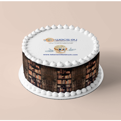 Bücher Regal Kasten - Tortenband essbar 6,5 cm hoch - 3 x 29,6 cm auf premium Fondantpapier