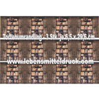 B&uuml;cher Regal Kasten - Tortenband essbar 6,5 cm hoch - 3 x 29,6 cm auf premium Fondantpapier