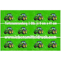 Traktor Tortenband essbar 9 cm hoch - 3 x 41 cm auf...