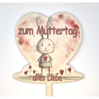 Muttertag Herz &quot;alles Liebe&quot; Hase Holz Topper...