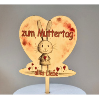 Muttertag Herz "alles Liebe" Hase Holz Topper...