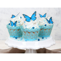 Schmetterlinge blau aus Wafer Paper ausgestanzt in...