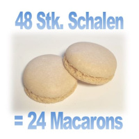 Macaron Schalen zum Selber f&uuml;llen Farbe gelb Ivory  -  Folie mit 48 Stk. Halbschalen von Cake Masters