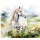 Pferd weiß Tortenband essbar 9 cm hoch - 3 x 41 cm auf premium Fondantpapier