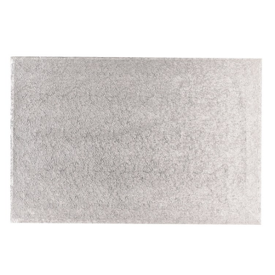 Hartfaser Torten Platte rechteckig 5 Stück mit 50 x 40 cm silber  foliert 5 Stk. Packung von Culpitt 3 mm dick - 20 x 16 Zoll