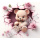Bär Teddy Herz Rosen pink - Tortenband essbar 6,5 cm hoch - 3 x 29,6 cm auf premium Fondantpapier