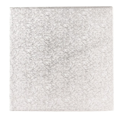 Hartfaser Torten Platte eckig 15 x 15 cm silber  foliert  von Culpitt 3 mm dick - 6 x 6 Zoll