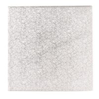 Hartfaser Torten Platte eckig 15 x 15 cm silber  foliert  von Culpitt 3 mm dick - 6 x 6 Zoll