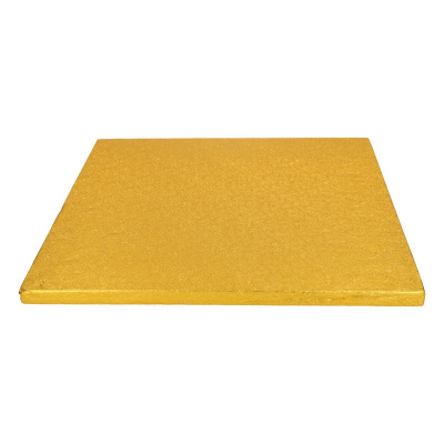 Tortenplatte Quadrat Gold 30,5 x 30,5 cm (12 Inch)  x 1,2 cm Fun Cakes