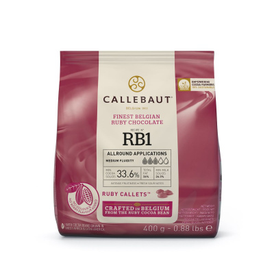 Callebaut Chocolate Ruby Callets - BR1  - 400 g feinste Schokolade aus der Ruby Kakao Bohne