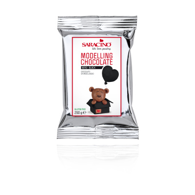 MHD 31.3.25!! Modellierschokolade Saracino schwarz -  250 g - Modelling Chocolate nera black