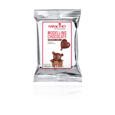 Modellierschokolade Saracino dunkel schokobraun -  250 g - Modelling Chocolate marrone brown