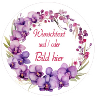 Rahmen Orchideen Kranz Tortenbild mit Text und/oder Bild...