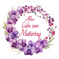 Rahmen Orchideen Kranz Tortenbild mit Text und/oder Bild individualisierbar