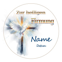 Firmung Kreuz TaubeTortenbild rund Name Datum Foto möglich 20 cm