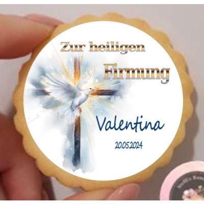 Firmung  Kreuz Taube  klein rund Aufleger 1 Seite A4