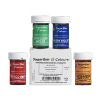 Sugarflair Spectral konzentrierte Paste Multi Set mit 4 x 25 g Lebensmittelfarbe E171frei - Rot, Gr&uuml;n, Orange, Lila