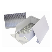 Cake Box RECHTECK 15 cm hoch und Board silber 33 x 22,8 x 3 mm von PME