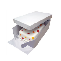 Cake Box RECHTECK 15 cm hoch und Board silber 33 x 22,8 x 3 mm von PME