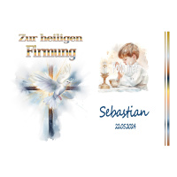 Firmung  Kreuz Taube Tortenbild rechteckig Name Datum Foto möglich