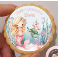 Meerjungfrau essbarer Keks Cupcake Aufleger klein rund  1 Seite A4