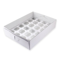 Cupcake Box mit Inlay und Deckel f&uuml;r 24 Cupcakes oder Muffins H&ouml;he 9 cm von PME