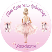 Ballerina Ballett essbare Keks Cupcake Aufleger klein rund  1 Seite A4