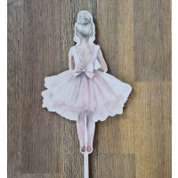 Ballerina Ballett Holztopper  -  Stecker bedruckt ca. 11 x 17 cm