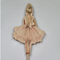 Ballerina Ballett Holztopper  -  Stecker bedruckt ca. 11 x 17 cm
