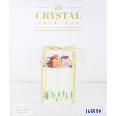 Crystal Cake Box 30 cm von PME -  Außenmaß 32  x  32  x 40  cm Transparent - durchsichtig und wiederverwendbar