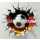 Fußball mit Deutschland Flagge kommt aus Torte  - Tortenband essbar 6,5 cm hoch - 3 x 29,6 cm auf premium Fondantpapier