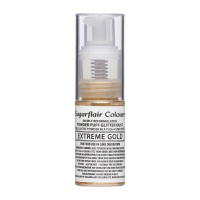 Sugarflair Pumpspray Powder Glitter Puff Dust Extrem Gold Glitzer Pulver 30 ml - E171frei - zum &Ouml;ffnen und Wiederbef&uuml;llen
