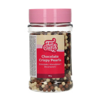Schokoladen Knusper Crunch Perlen - Mix 155 g Dose von FunCakes  crispy Chokolate Pearls Mix - Crisps mit wei&szlig;er, Vollmilch und Dunkler Schokolade MHD 28.02.2022