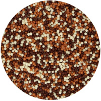 Schokoladen Knusper Crunch Mini Perlen - Mini Mix 175 g Dose von FunCakes  crispy Chokolate Pearls Mix - Crisps mit wei&szlig;er, Vollmilch und Dunkler Schokolade