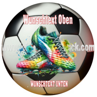 Fu&szlig;ball Schuhe Keks / Cupcake Aufleger 1 Seite Wunschtext m&ouml;glich