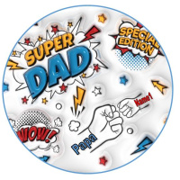 Vatertag Superdad Papa Tortenbild rund mit Namen für...