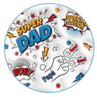 Vatertag Superdad Papa Tortenbild rund mit Namen für...