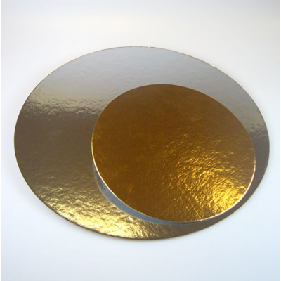Karton Unterlage gold/silber 3 x 15,2 cm rund -  1,13  mm dünn, extra stabil 3 Stück/Pkg von Funcakes