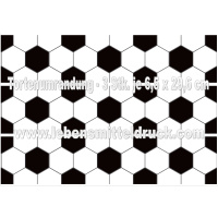 Fußball Muster Sechseck Hexagon  - Tortenband...