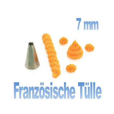 Französische Tülle 7 mm aus rostfreiem Edelstahl von Cake Masters zum Garnieren