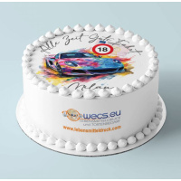 Geburtstag 18 Auto Führerschein Tortenbild rund -...