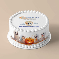 Halloween Geister mit Kürbis Tortenband Umrandung...