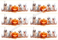 Halloween Geister mit Kürbis Tortenband Umrandung...