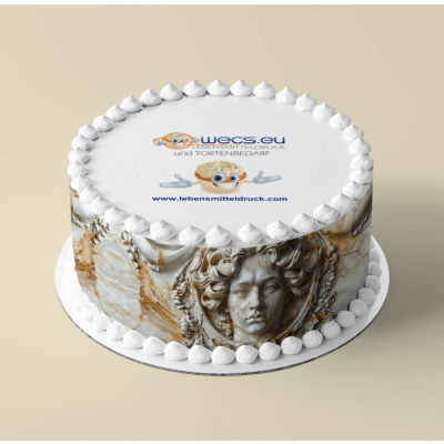 Marmor Bordüre Gesicht Tortenband Umrandung essbar 6.5 cm hoch auf premium Fondantpapier